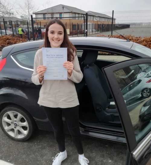 Becky Sanders Passed her driving test in Farnborough first time Blue