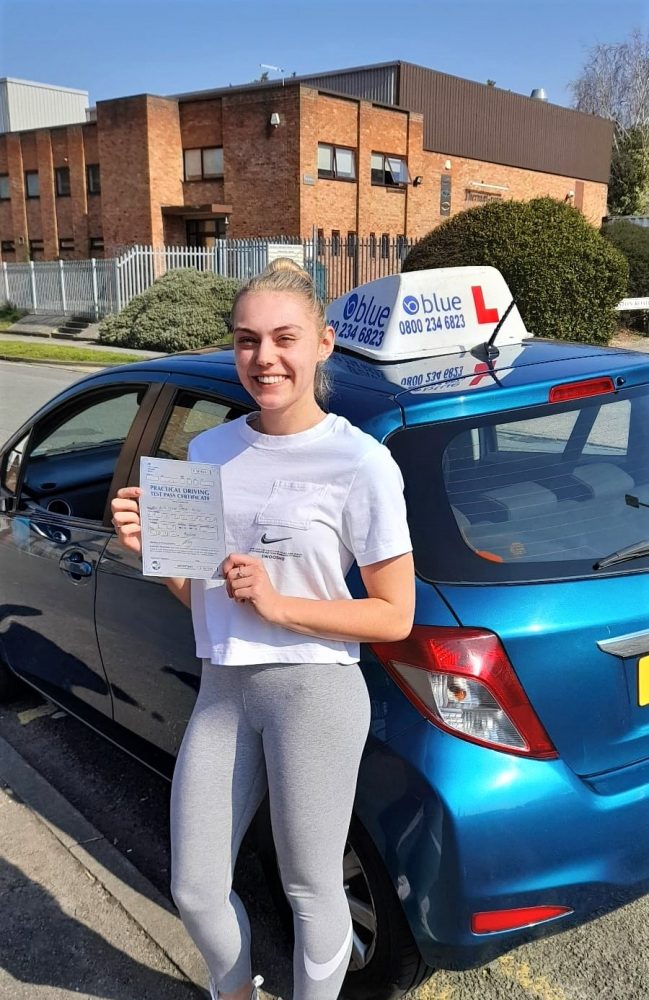 Rhea Chater Of Eversley Who Passed The New Driving Test Today At Farnborough Blue Driving School 