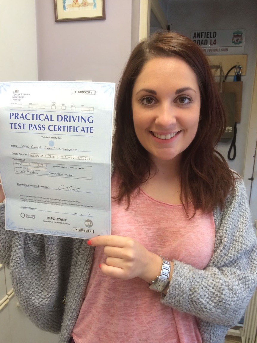 Driving Test Pass For Chloe In Farnbrough Blue Driving School 