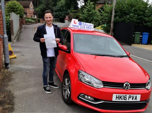 Congratulations To Ben Pratt Of Farnborough Who Passed His Driving Test First Time Blue 