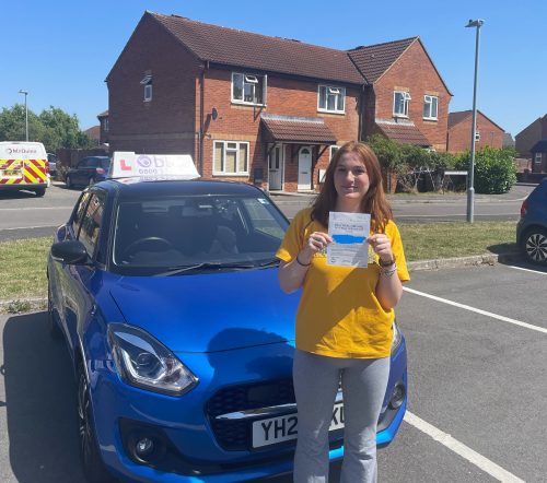 Lizzie Westley Passed Driving Test Zero Faults in Trowbridge