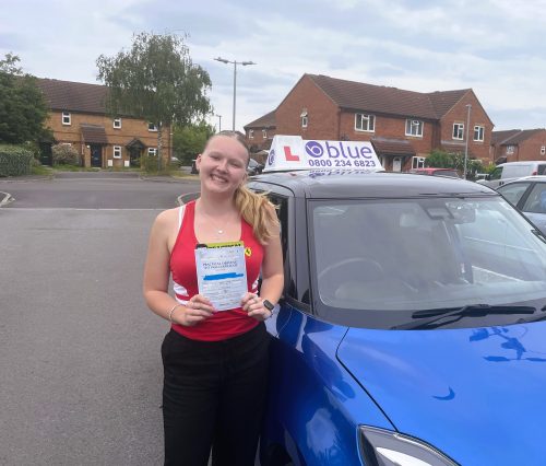 Olivia Hails Passed Driving Test in Trowbridge