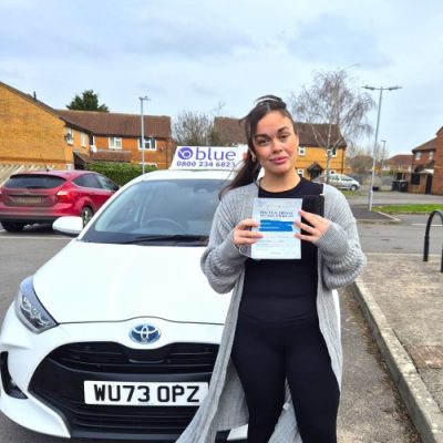 Poppy E Passed Driving Test First Time in Trowbridge