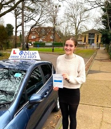 Tilly Medcalf of Taplow Passed Driving Test in Slough