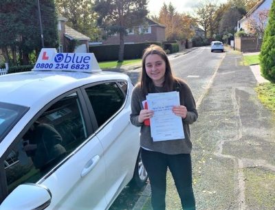 Windsor Driving test pass for Charlotte Gayton