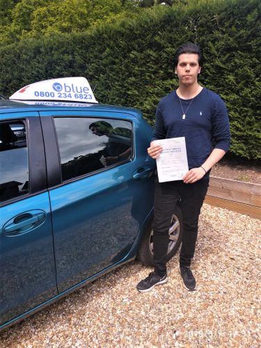 Perry Knight From Wokingham Passed His Driving Test In Reading Blue Driving School 